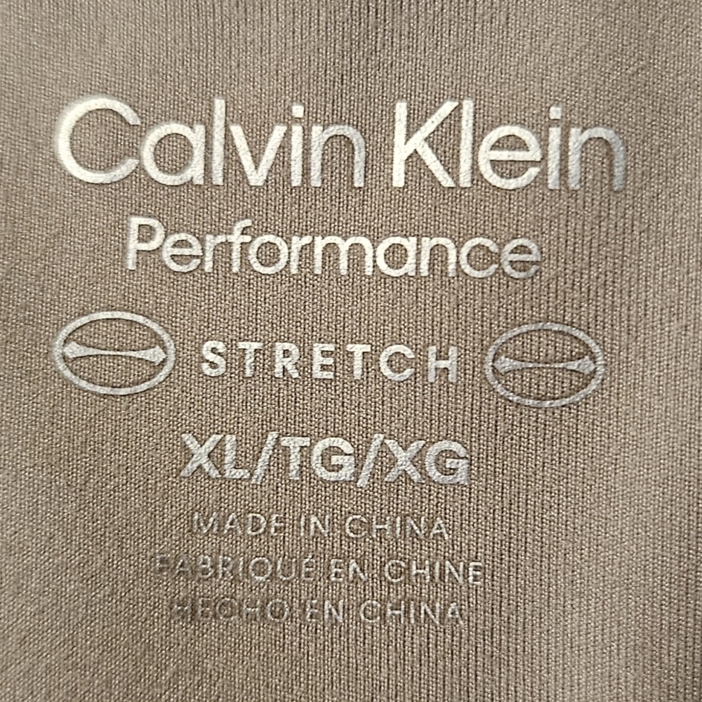 Calvin Klein Performance Built In Bra Racerback Tank Top XL Beige - Picture 6 of 8